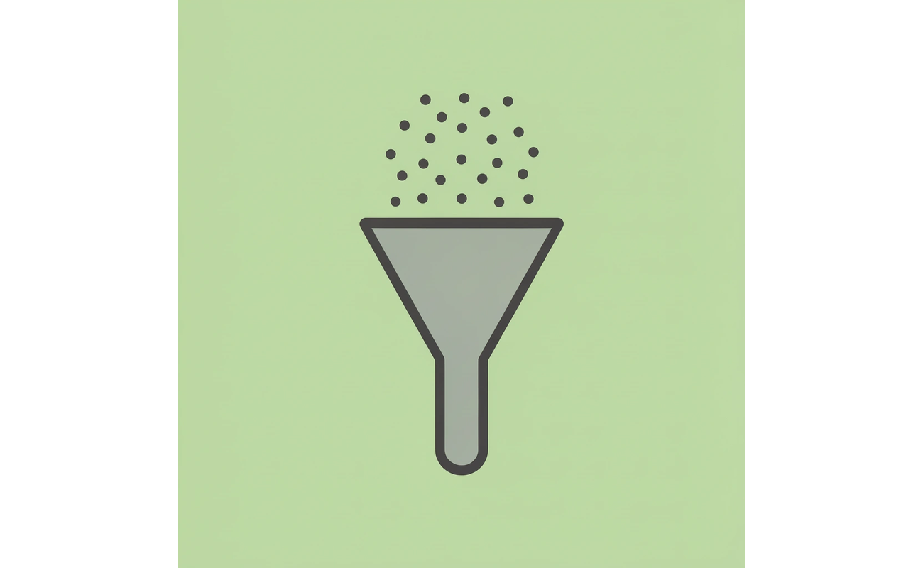 Funnel showing many generic scholarship results filtering down to one personalized match