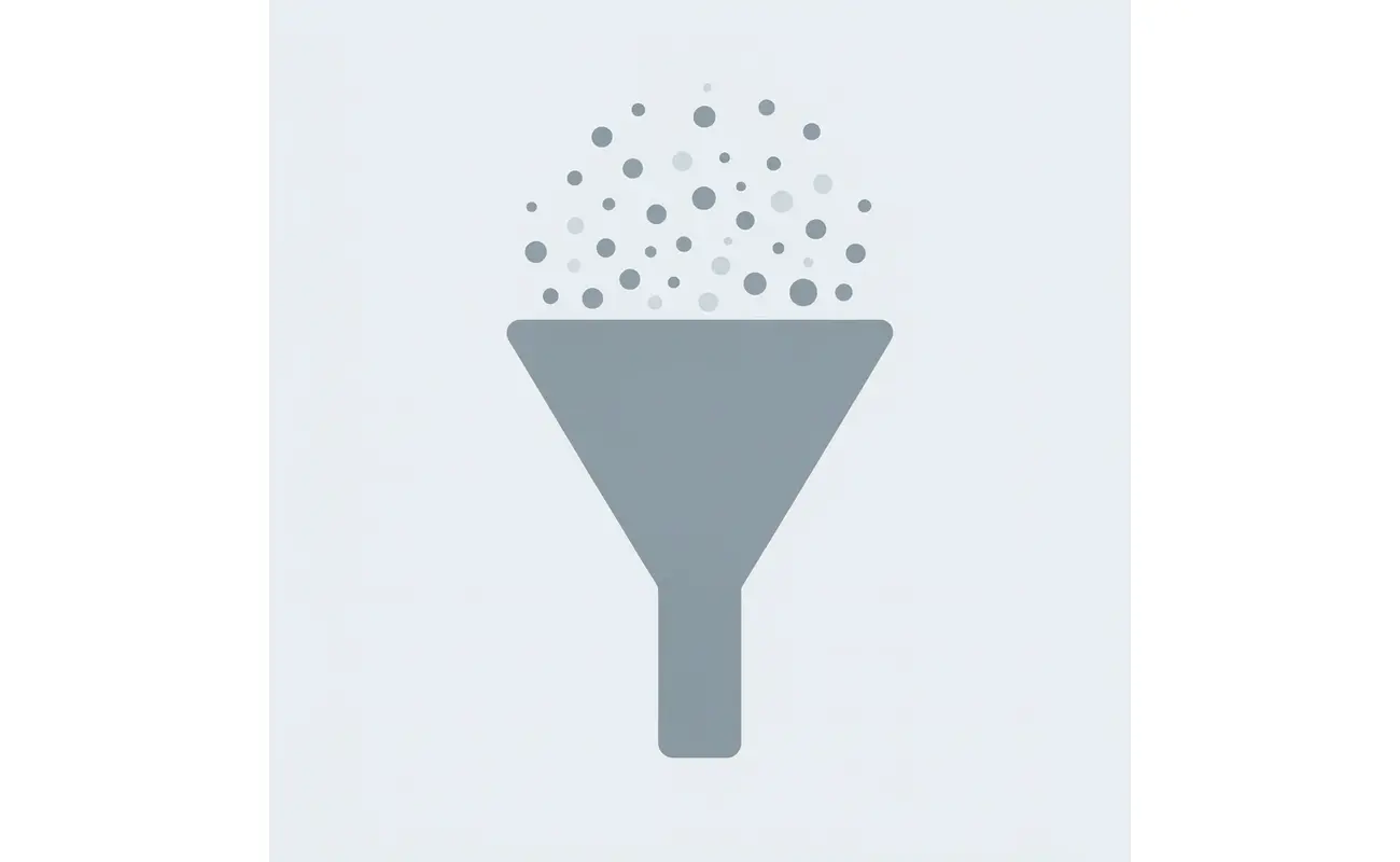 Funnel diagram showing how many available health science scholarships are narrowed down due to poor visibility and student awareness