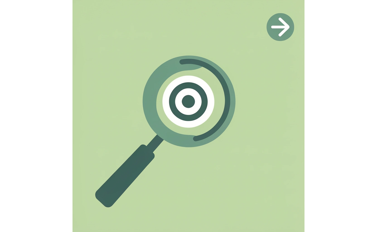 Magnifying glass icon representing focused, strategic targeting of scholarships