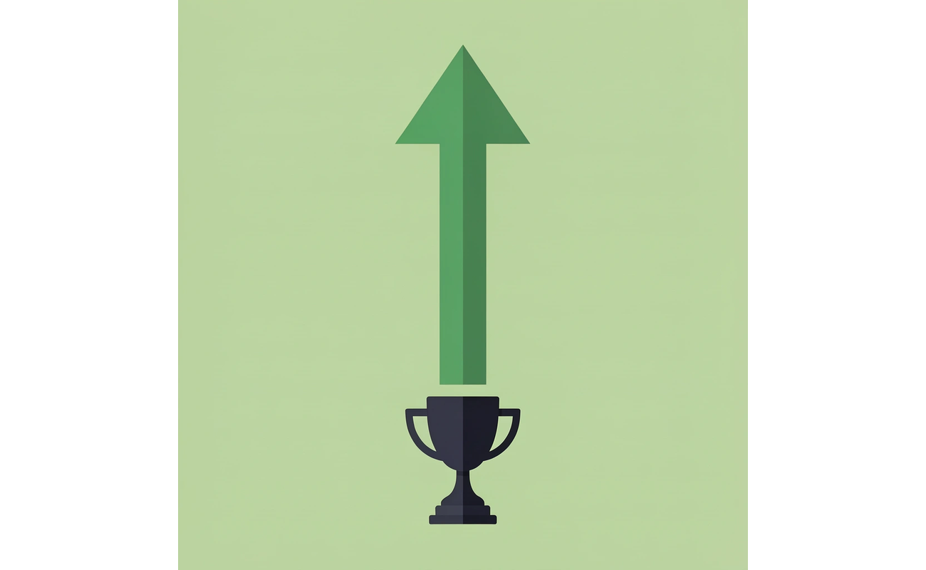 Upward arrow showing student standing out and improving chances with Kollegio's targeted approach