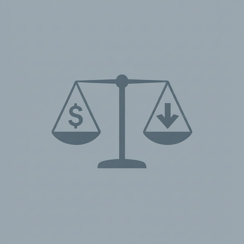 Balance scale comparing thousands of dollars for a private counselor on one side versus zero cost for AI counseling on the other
