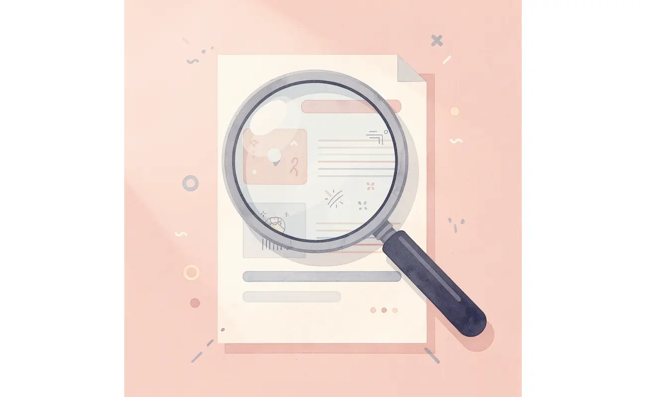 Magnifying glass analyzing data to find context and insights