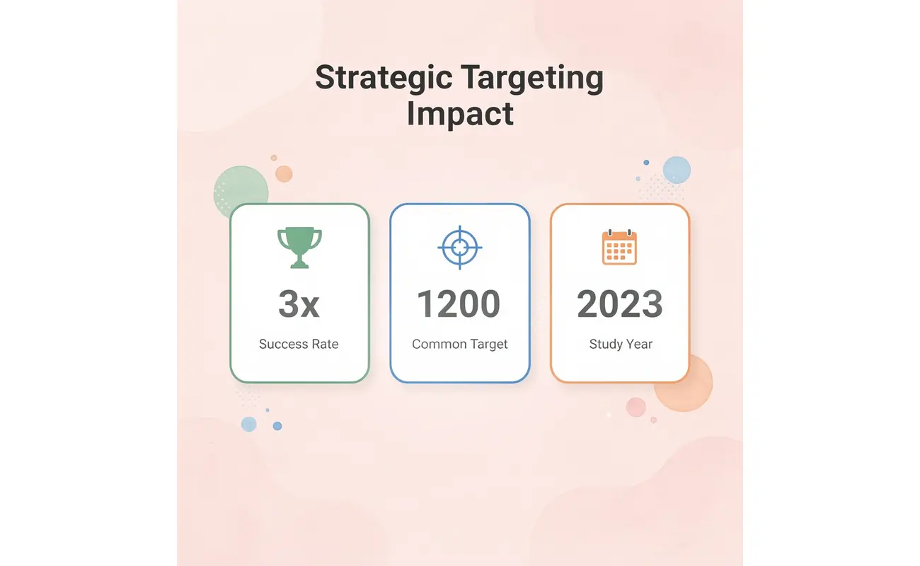 Statistics showing impact of strategic SAT score targeting