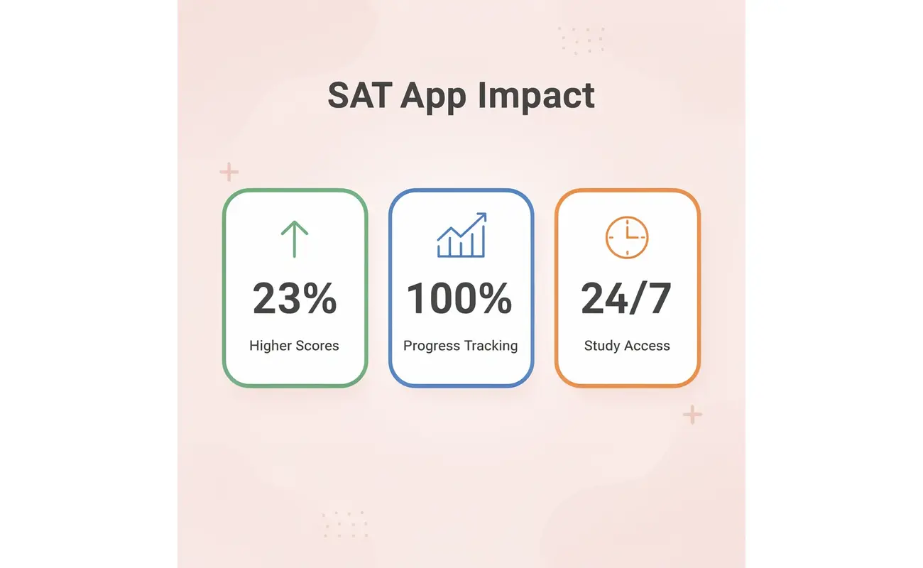 Statistics showing SAT prep app effectiveness metrics
