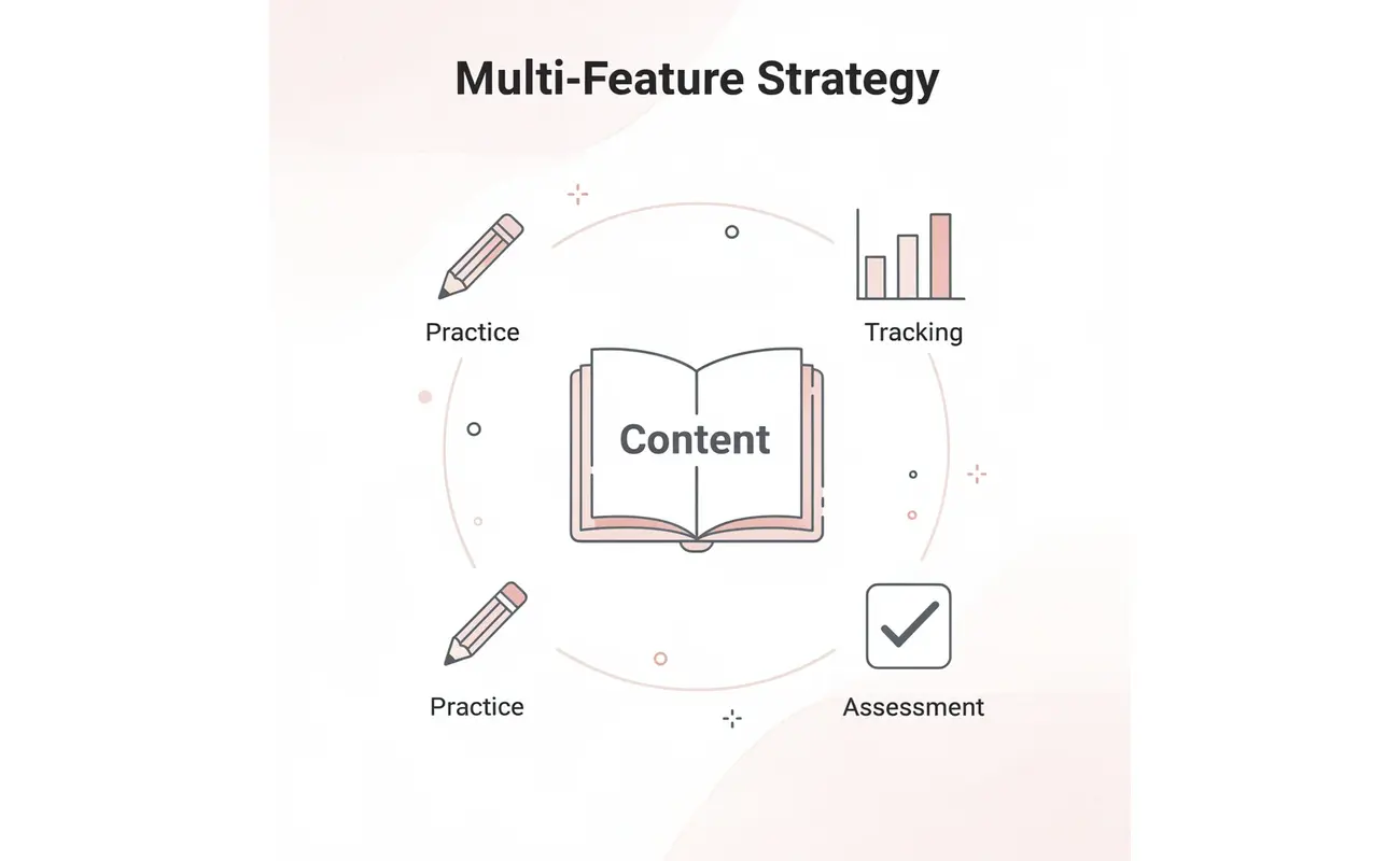 Hub and spoke diagram showing comprehensive SAT prep strategy