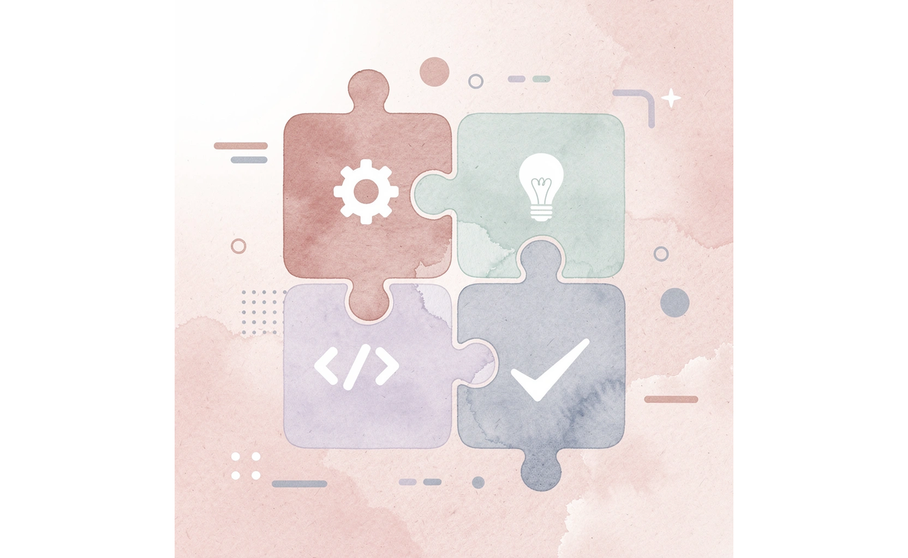 Puzzle pieces fitting together representing comprehensive college application components