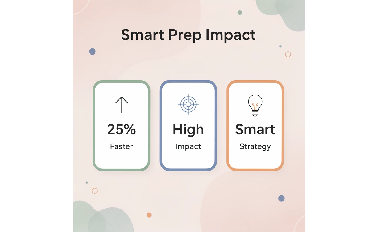Statistics showing 25% faster improvement, high impact, and smart strategy