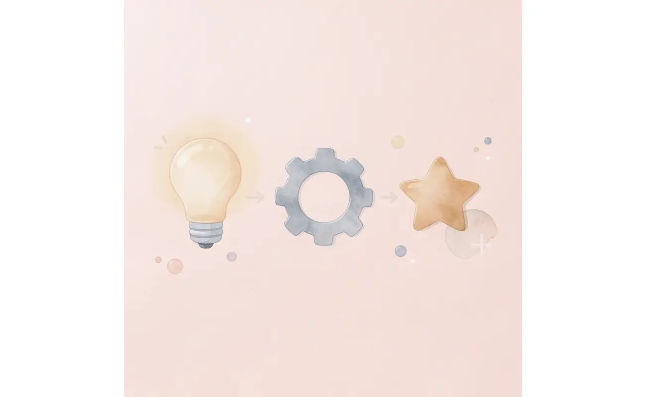 Three icons showing diagnostic process: target, magnifying glass, and upward arrow