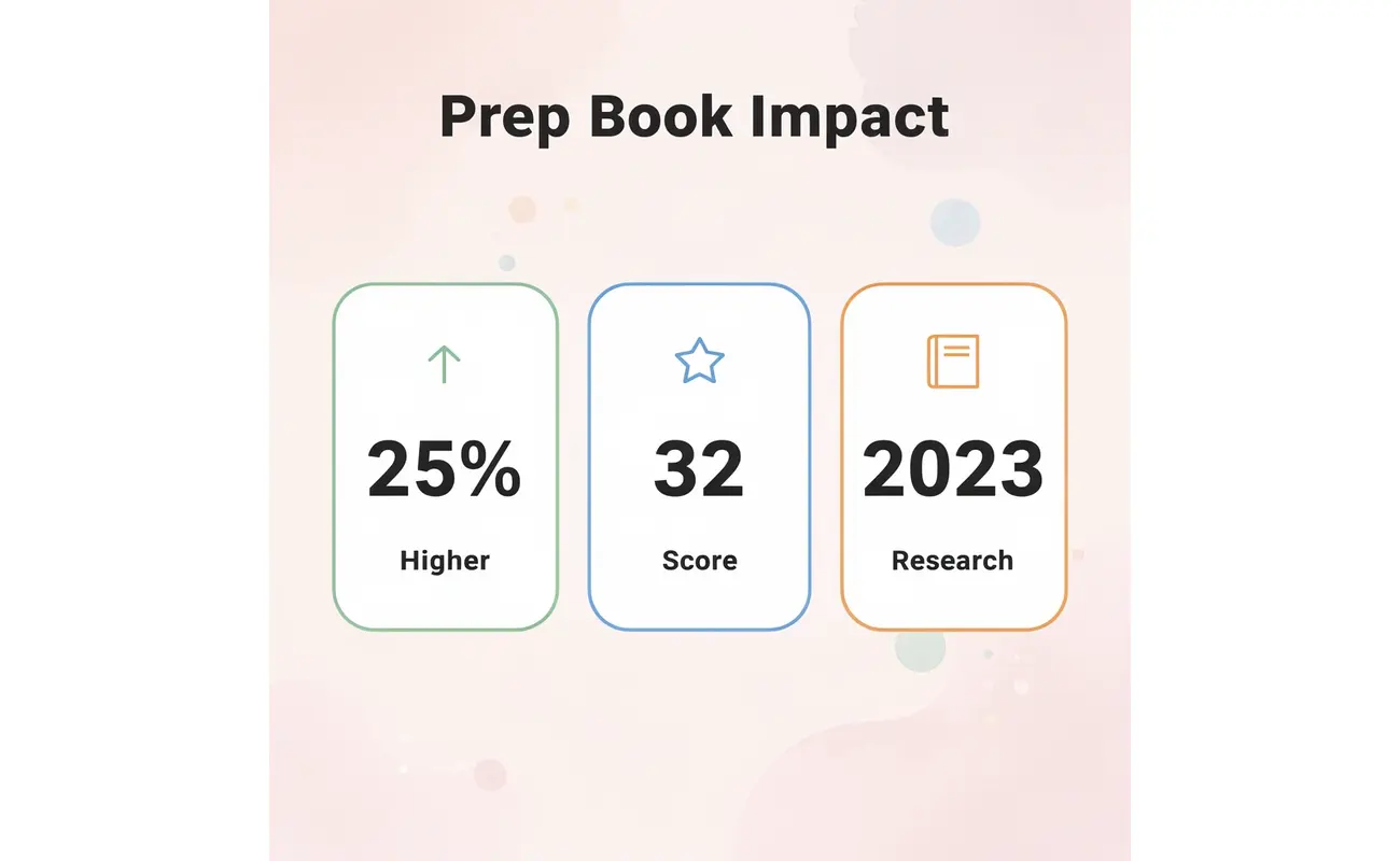 Statistics showing ACT prep book effectiveness metrics
