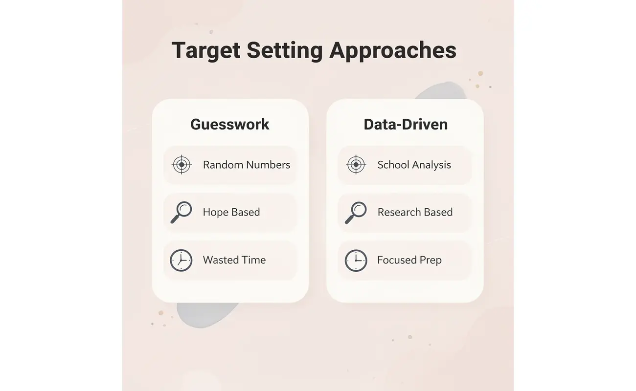 Comparison between guesswork and data-driven approaches to SAT score targeting