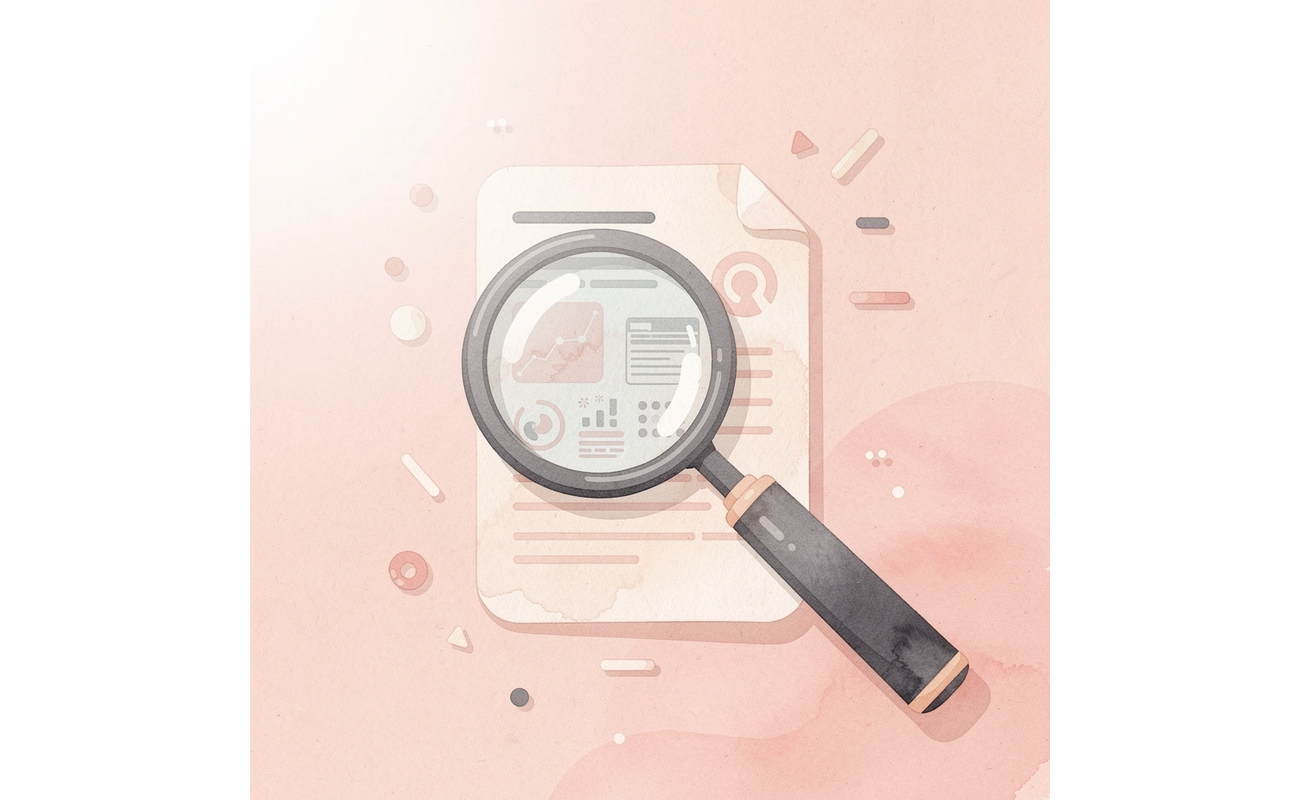 Magnifying glass examining college data and opportunities