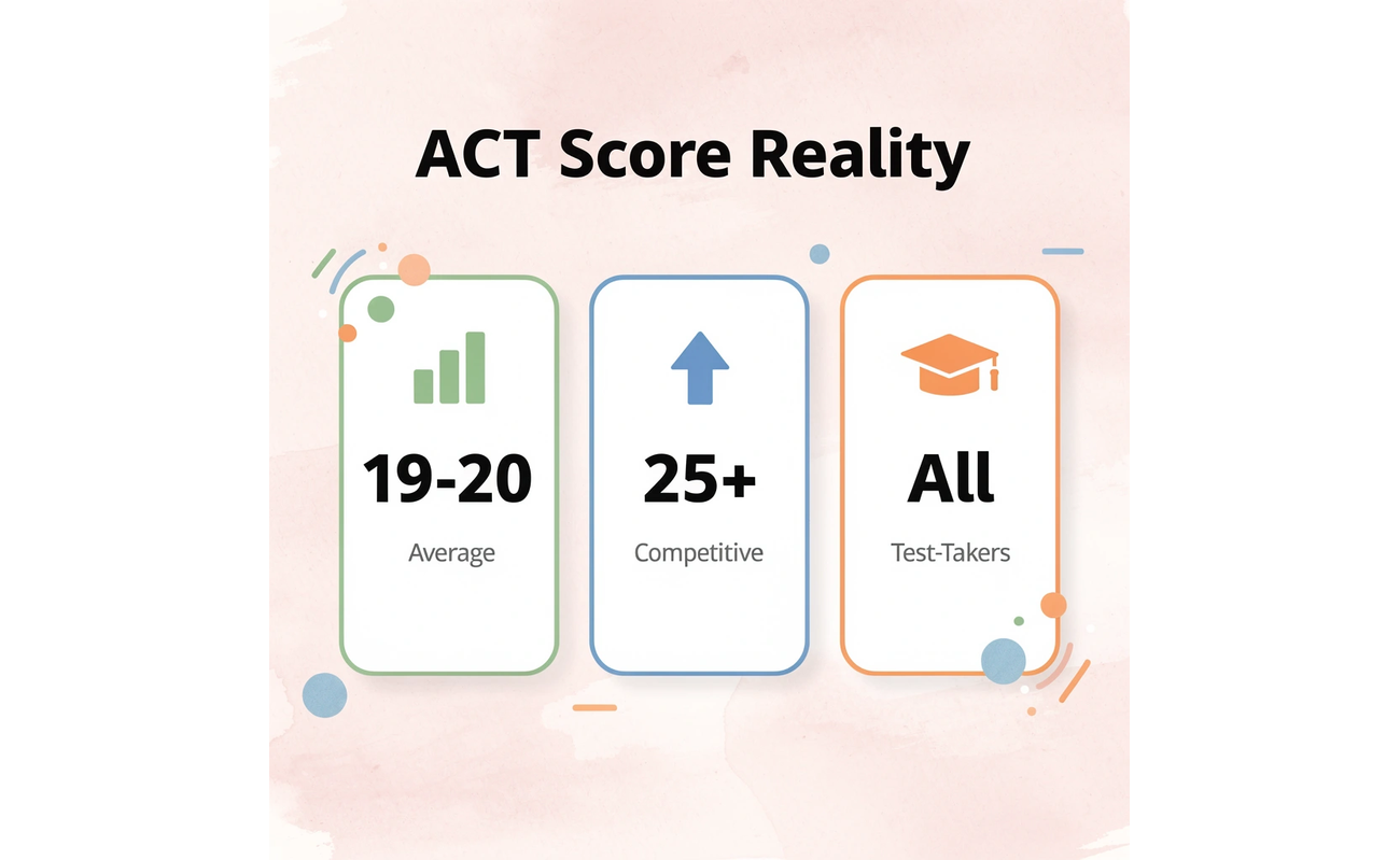 Infographic showing ACT score statistics