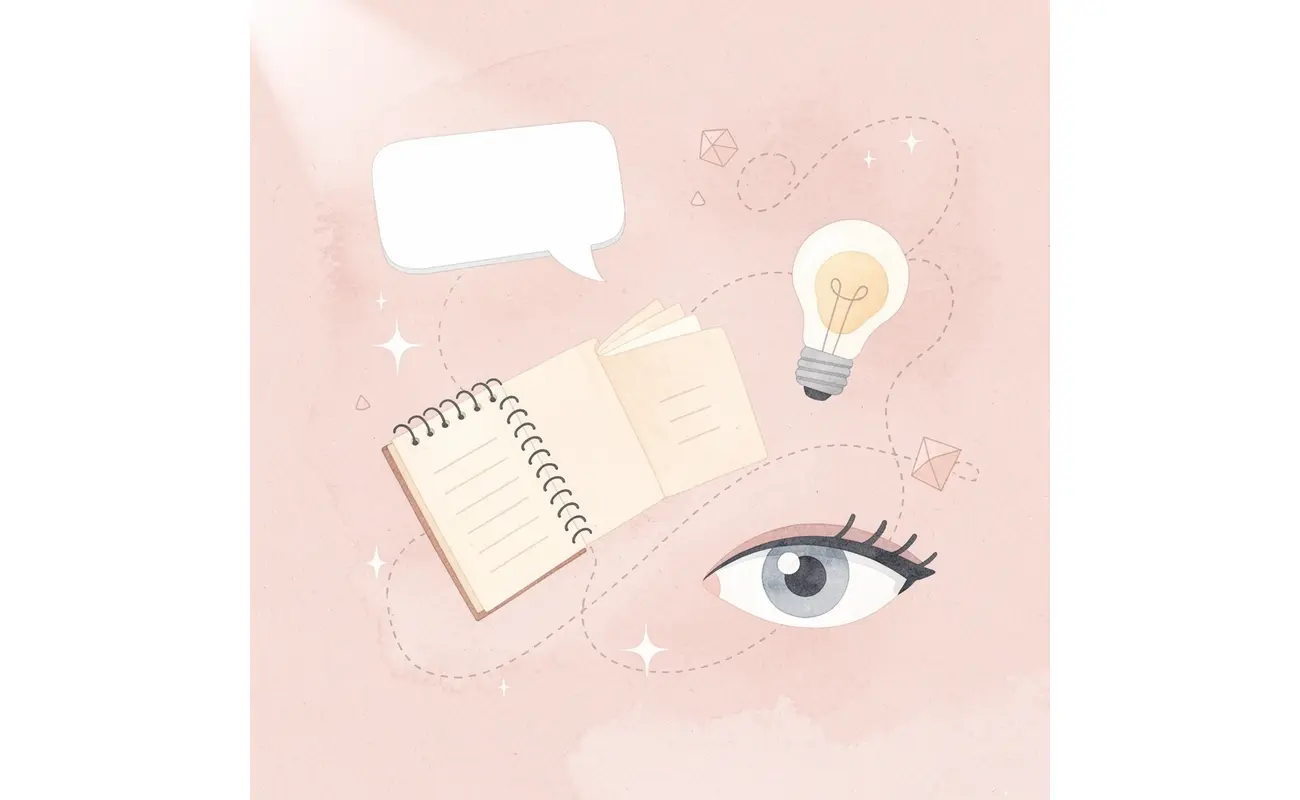 Scene illustration of scattered college application elements around a central student profile