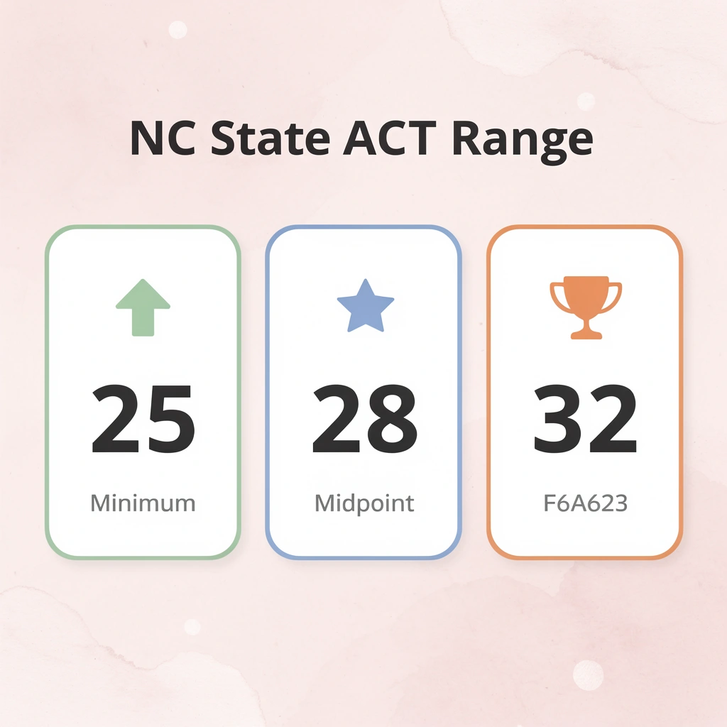 Infographic showing NC State's ACT score statistics