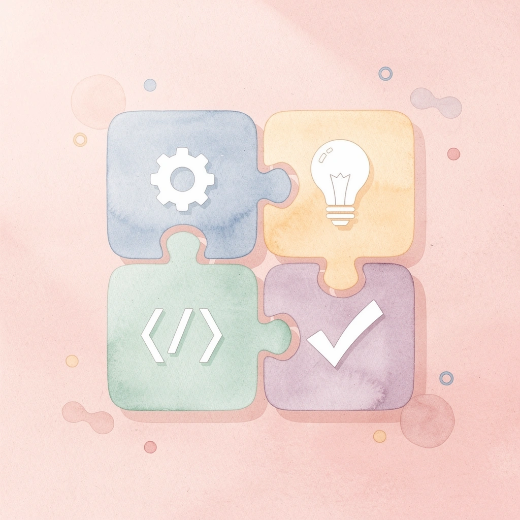 Puzzle pieces fitting together representing holistic application strategy