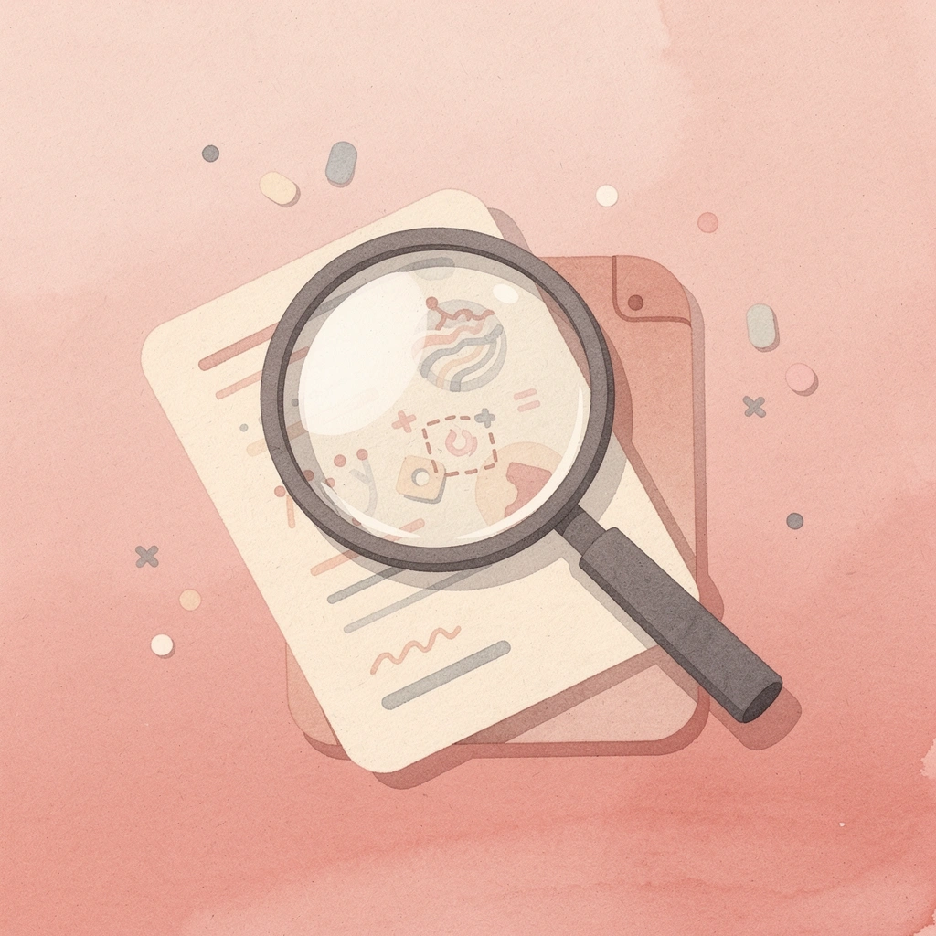 Magnifying glass examining student profile analysis