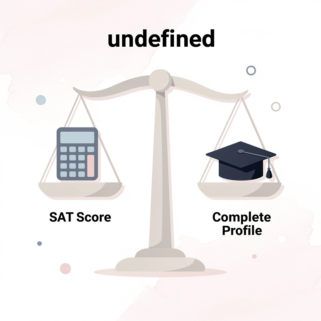 Balance scale comparing SAT scores versus complete academic profile