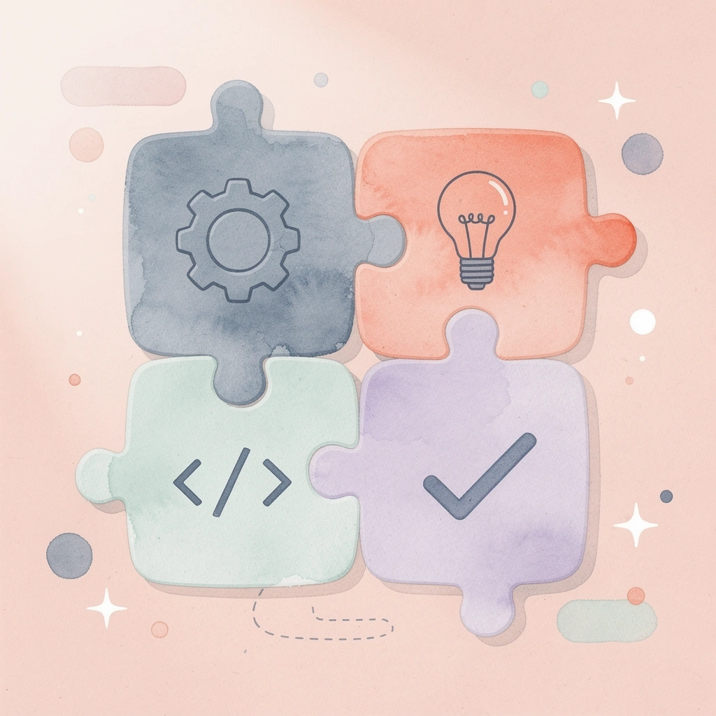 Puzzle pieces fitting together representing complete application profile