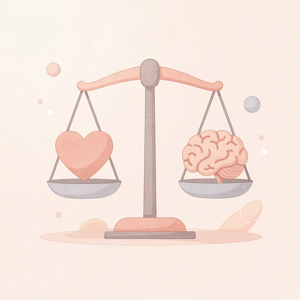 Balance scale comparing test scores to complete academic profile
