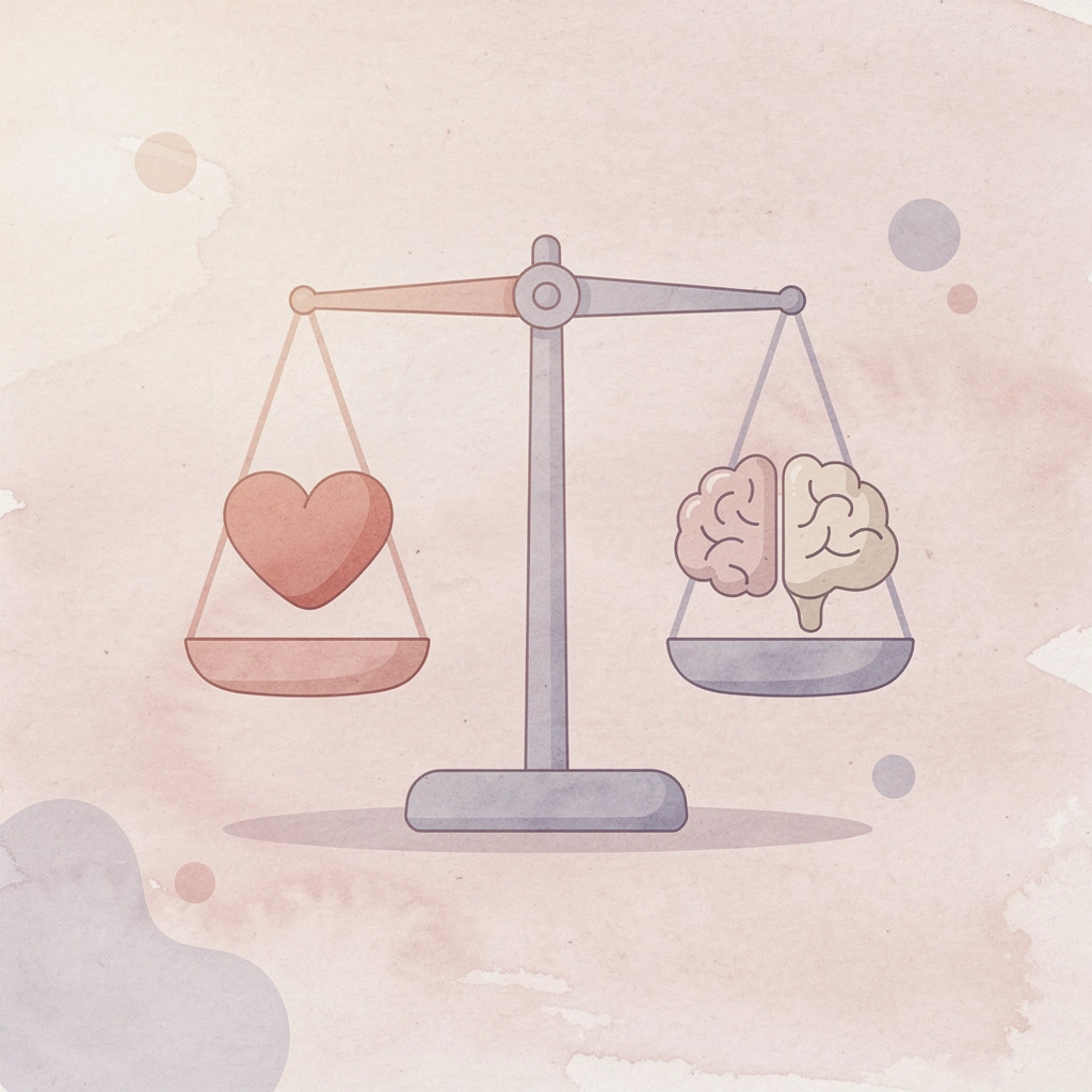 Balance scale icon comparing test scores against full application factors