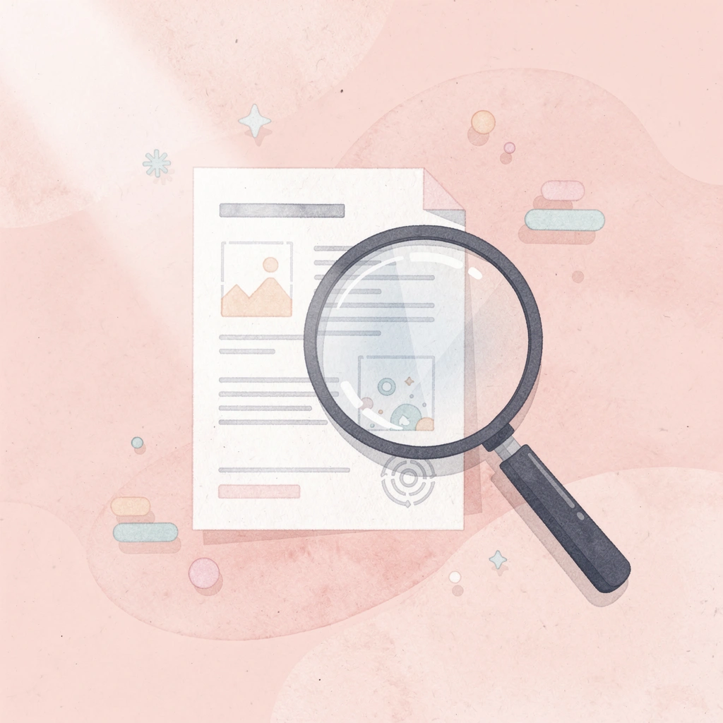 Scene of magnifying glass examining a student application representing holistic admissions review