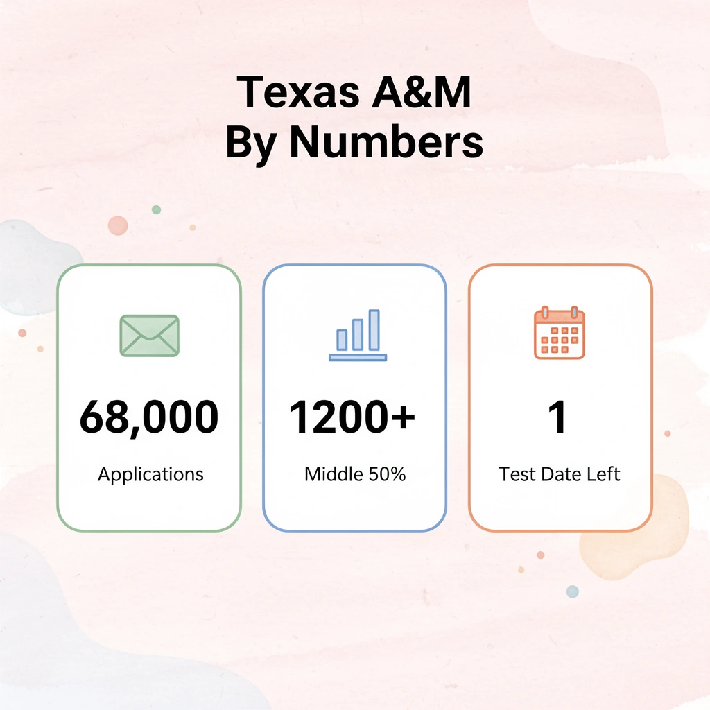 Infographic showing key Texas A&M admissions statistics