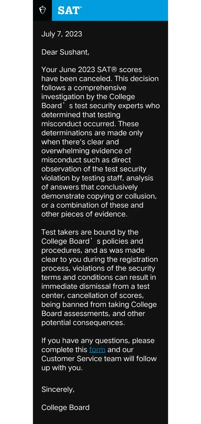 When Do SAT Scores Come Out - security or misconduct investigation