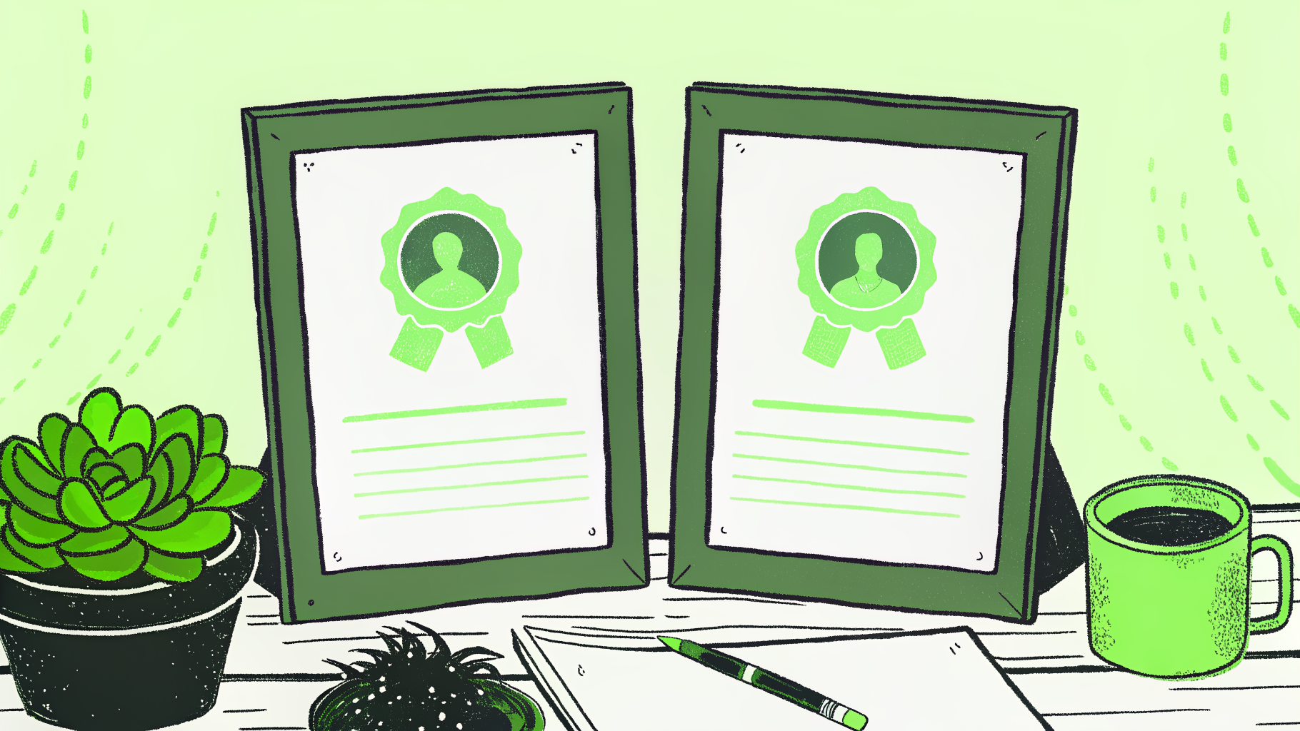 ACT and SAT score cards linked by arrow showing test equivalency for UVA applicants