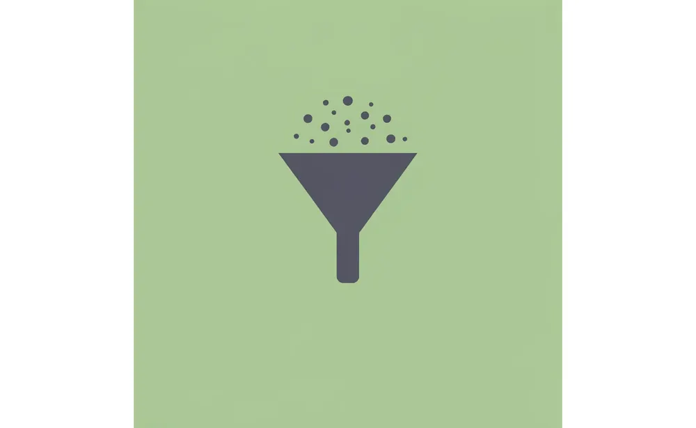 Funnel with multiple dots representing scholarship opportunities filtering down to a single matched opportunity
