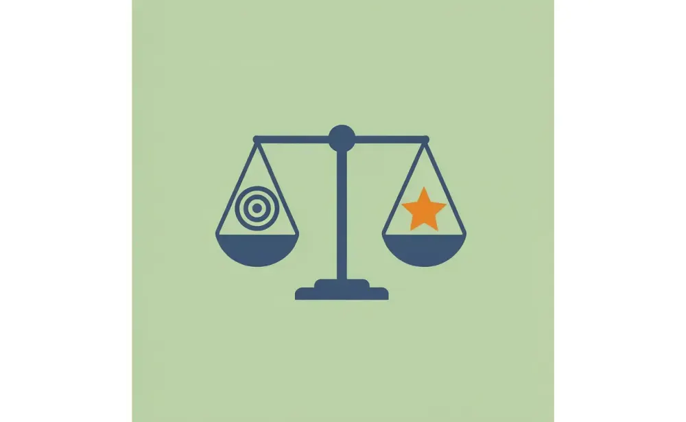 Balance scale showing 5-10 quality applications on one side outweighing 50+ generic applications on the other