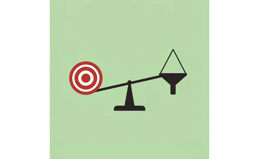Balance scale comparing generic applications and scattered effort on one side versus profile-matched opportunities and strategic targeting on the other