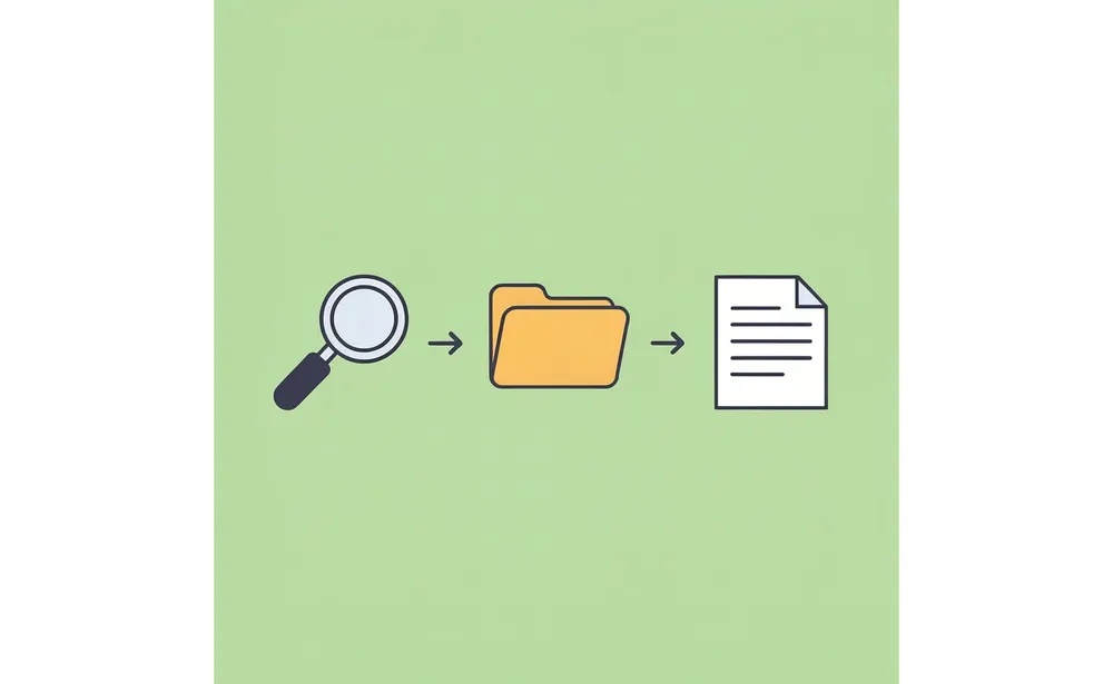 Three-step process showing the typical but ineffective scholarship search method