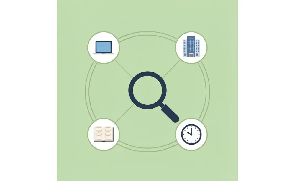 Central hub showing the 3-5 common scholarship search locations most students use