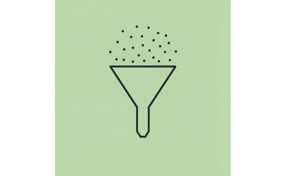 Funnel diagram showing many applicants filtering down to fewer qualified candidates