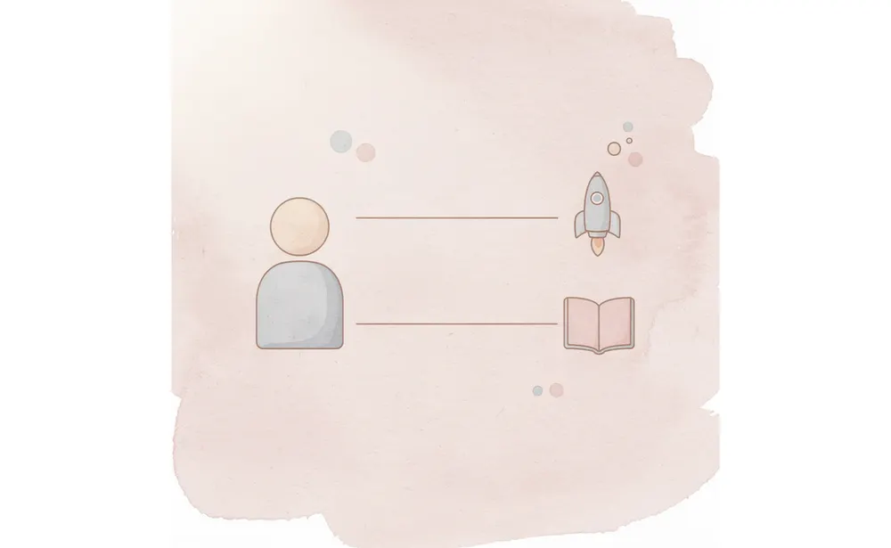 Brain icon splitting into strategy and anxiety paths