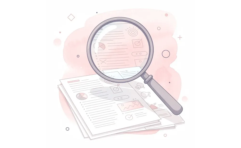 Magnifying glass examining data to reveal college admission insights