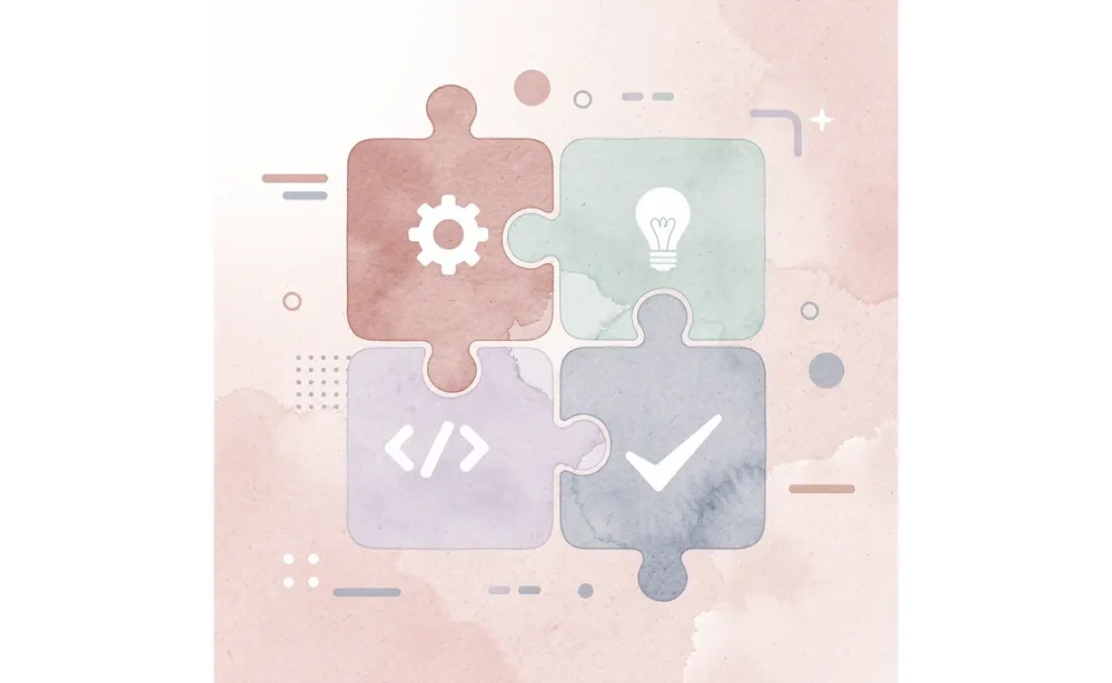 Puzzle pieces fitting together representing comprehensive college application components