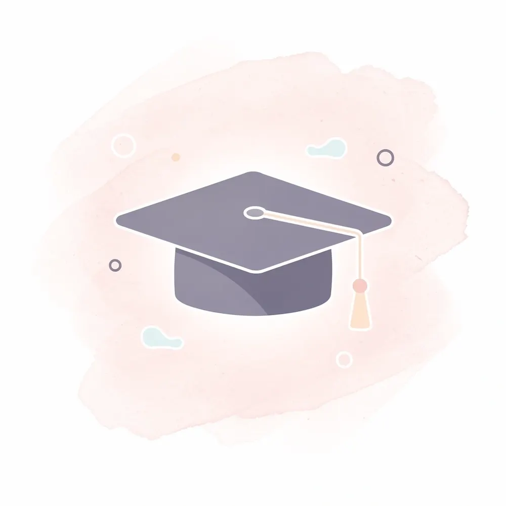 Graduation cap icon representing college admissions success