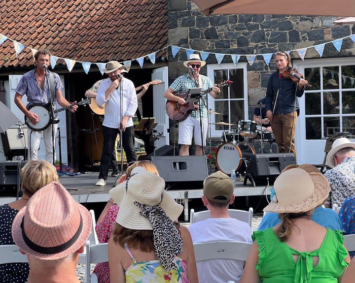 Band playing in the Guernsey Folk Musuem courtyard