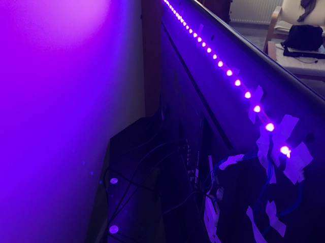 Tucked away behind the TV