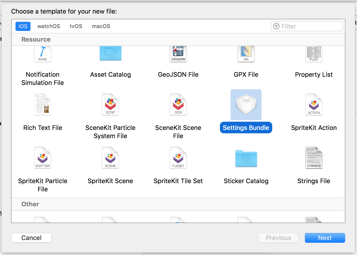 Create a Settings Bundle