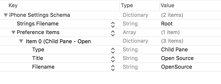 The completed Root.plist