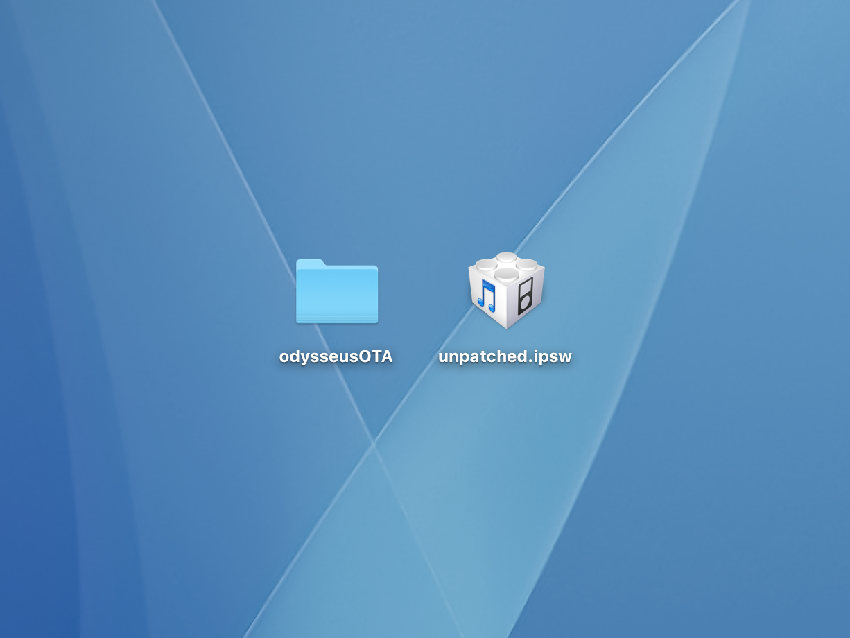 odysseusOTA and unpatched.ipsw