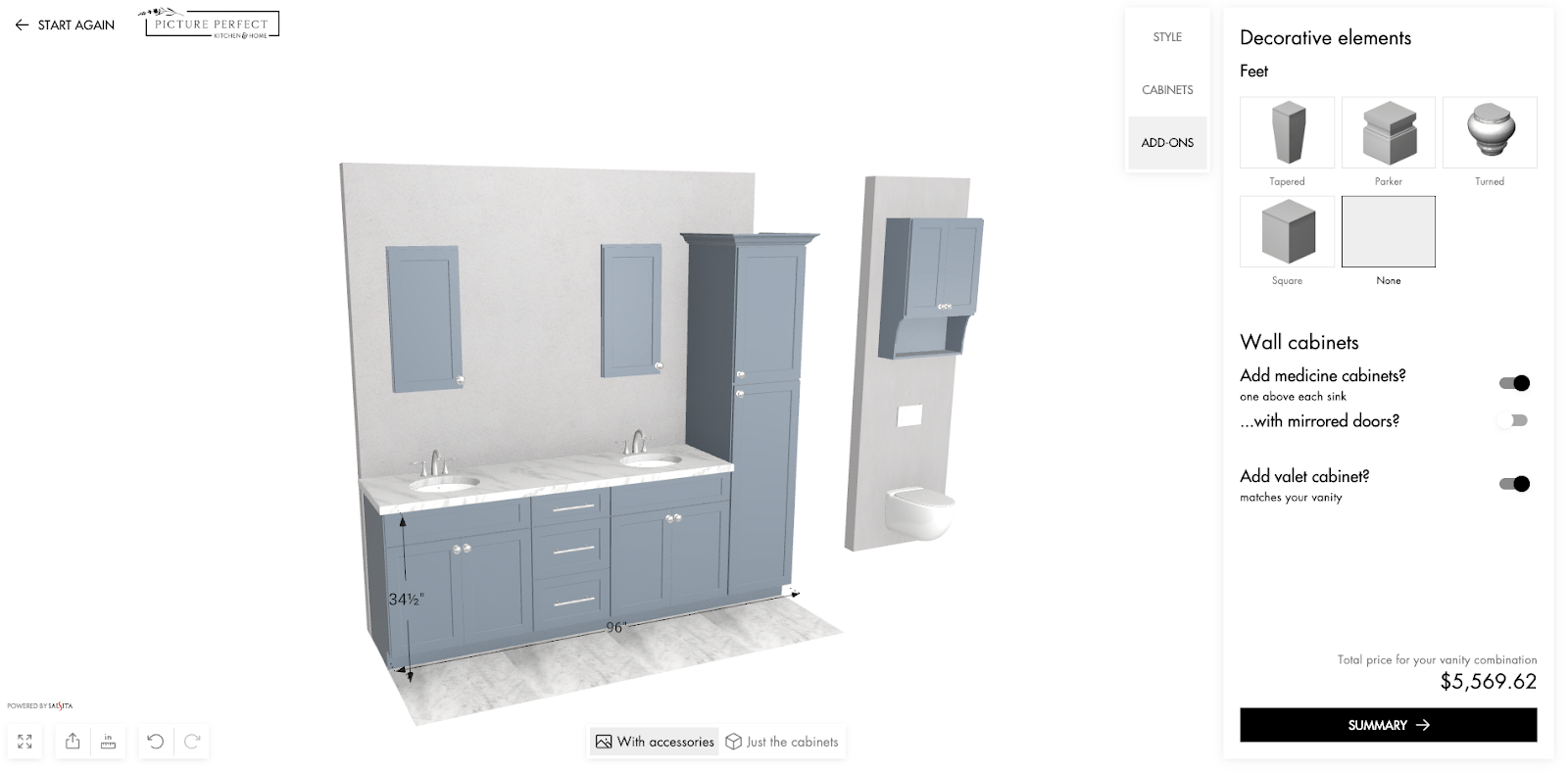 configuration tool for cabinets