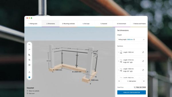 3d railings configurator