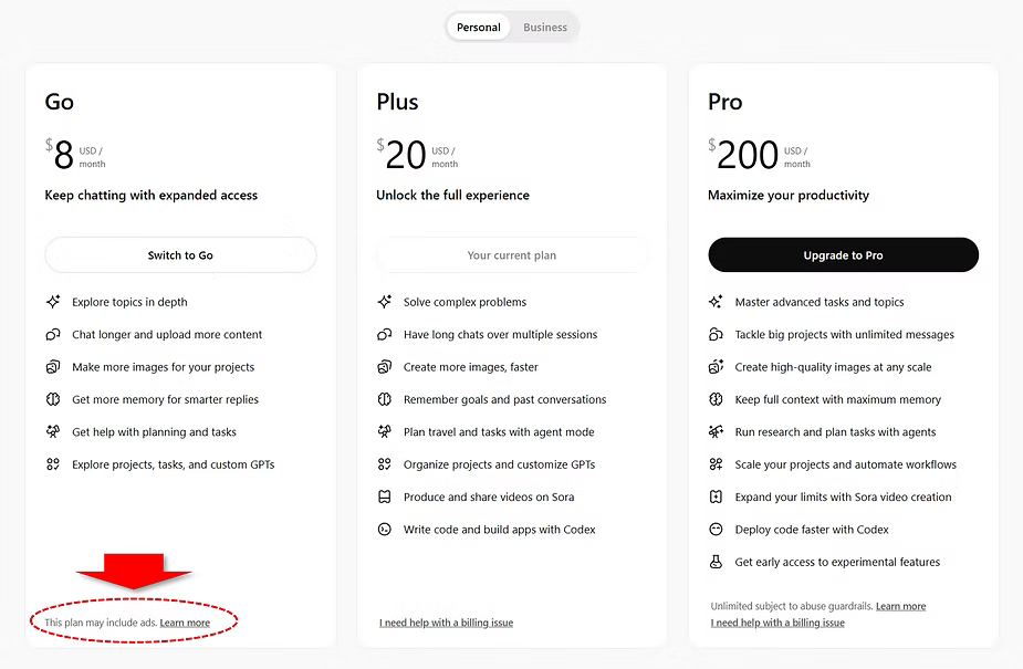 AI monetization chat gpt ad