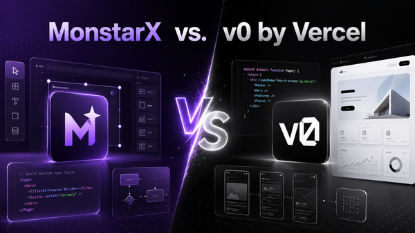 MonstarX vs v0 by Vercel (2026): Full-Stack AI Agent vs. UI Generator