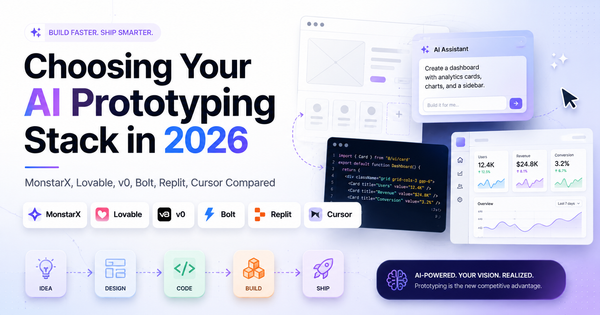 Choosing Your AI Prototyping Stack in 2026: MonstarX, Lovable, v0, Bolt, Replit, Cursor Compared