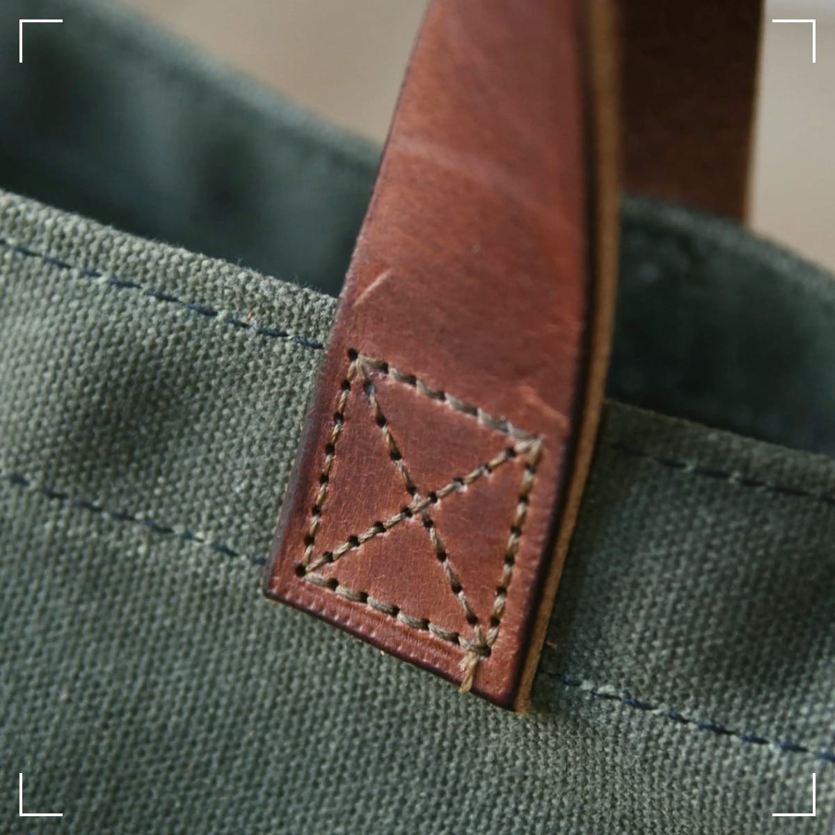 The Peg & Awl waxed canvas tote bag.