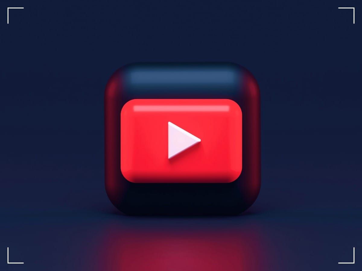 YouTube logo on a dark blue background.
